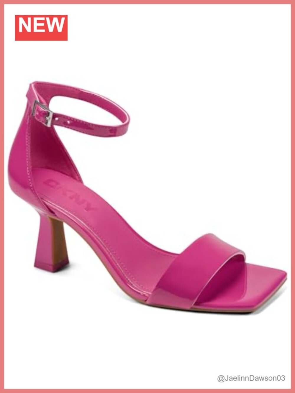 DKNY Krazz Ankle Strap Mid Heel Pumps - Kitten Heel Square Toe